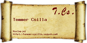 Temmer Csilla névjegykártya